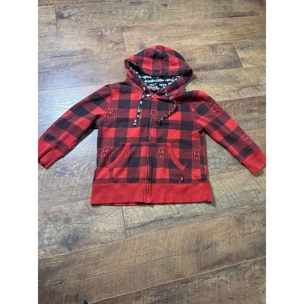 Vans Off the Wall Childrens Zip Up Hoodie Size Large Y2K Style